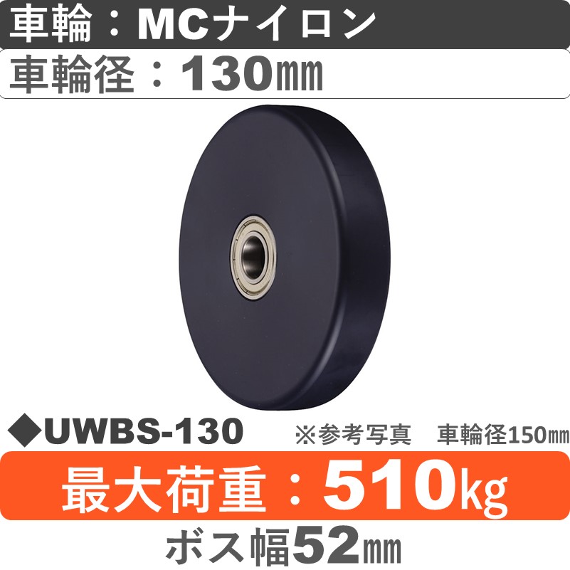 UWBS-130 ウカイキャスター ＭＣナイロン車輪［スリムタイプ］130㎜