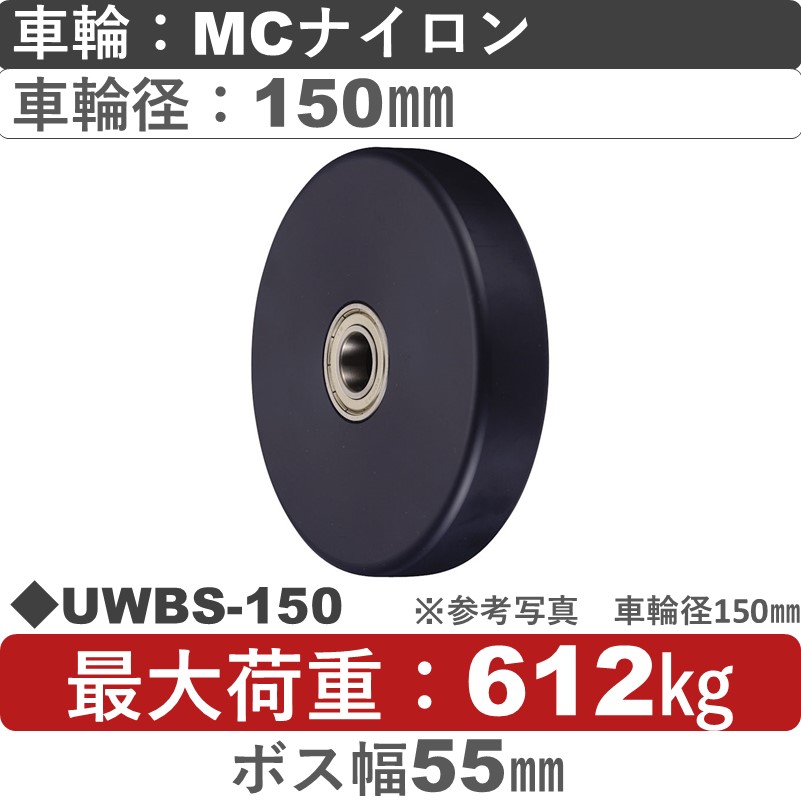 UWBS-150 ウカイキャスター ＭＣナイロン車輪［スリムタイプ］150㎜