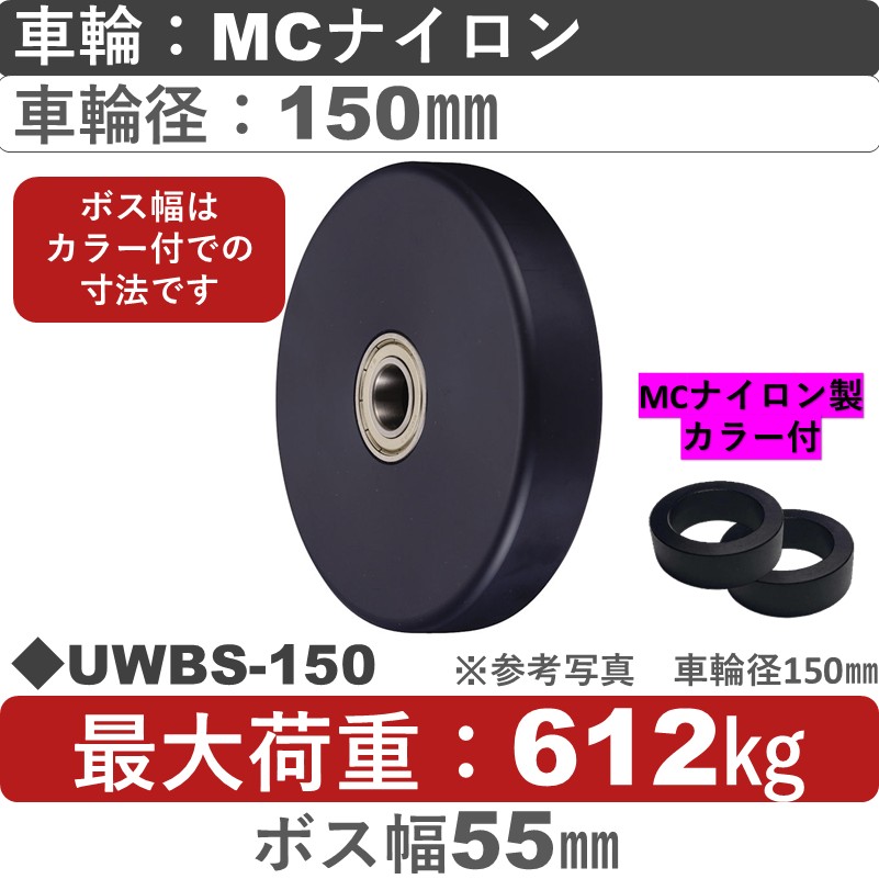 UWBS-150 ウカイキャスター ＭＣナイロン車輪［スリムタイプ］150㎜
