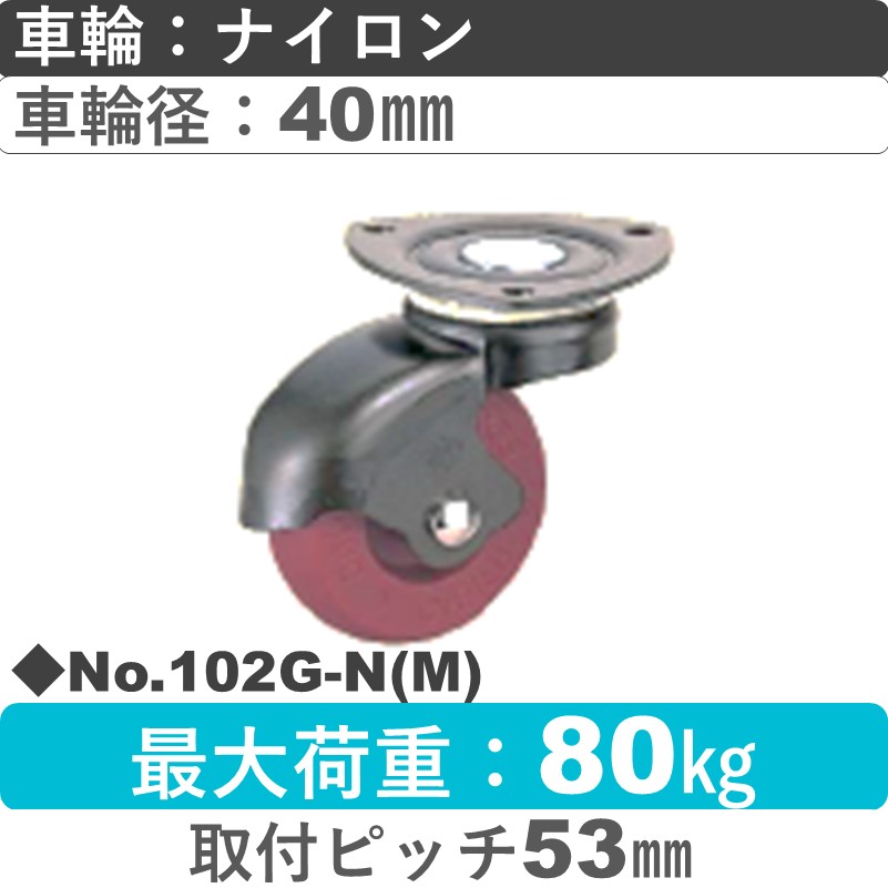 No.102G-N(マルーン) パッキングキャスタースタンダードクラス　 自在金具 ナイロン40㎜