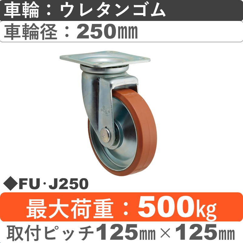 FU･J250 岡本工機 自在金具 ウレタン車輪250㎜