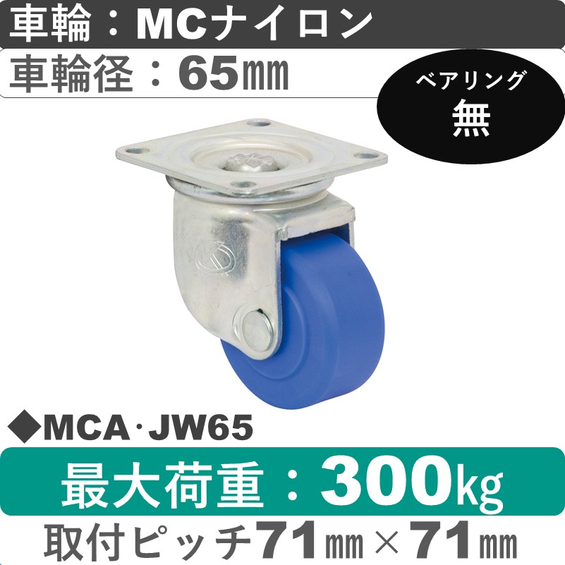 MCA･JW65 岡本工機 自在金具 MCナイロン車輪65㎜