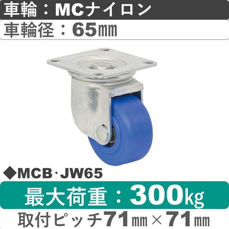 MCB･JW65 岡本工機 自在金具 MCナイロン車輪65㎜