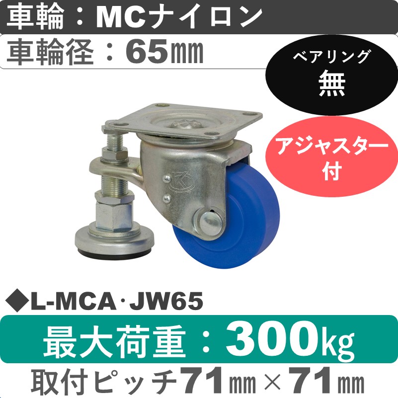 L-MCA･JW65 岡本工機 自在金具 MCナイロン車輪65㎜