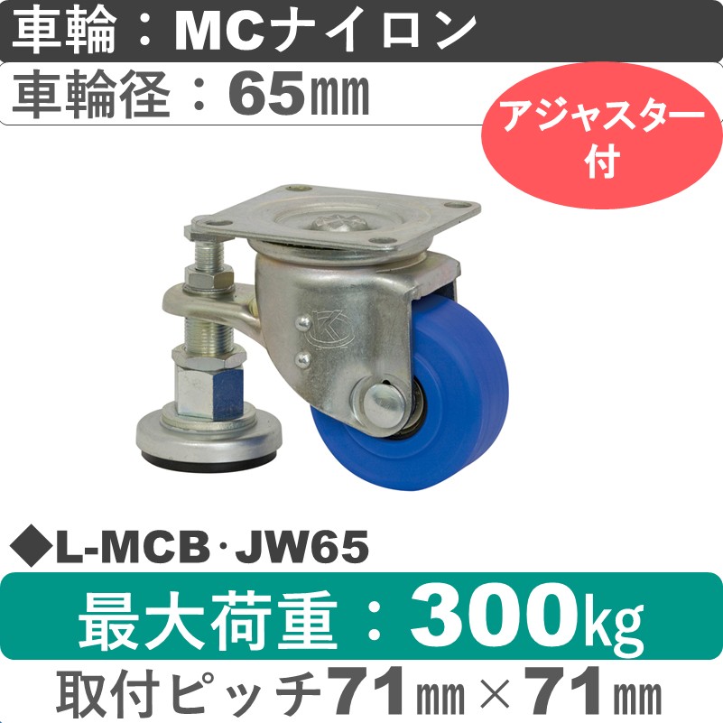 L-MCB･JW65 岡本工機 自在金具 MCナイロン車輪65㎜