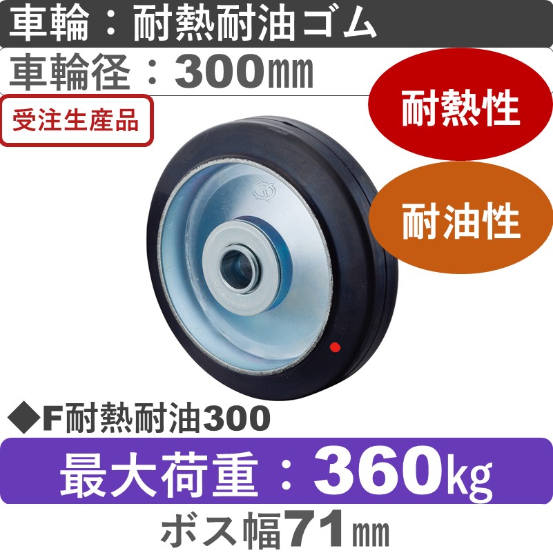 F300耐熱耐油 岡本工機 車輪 耐熱耐油ゴム車輪300㎜