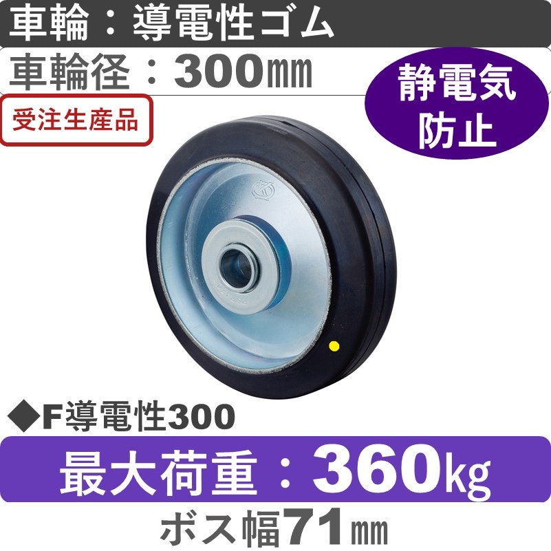F300導電性 岡本工機 車輪 導電性ゴム車輪300㎜
