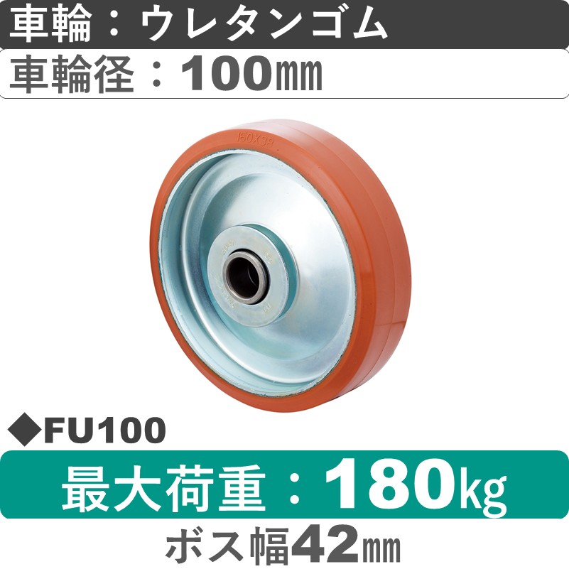 FU100 岡本工機 車輪 ウレタン車輪100㎜