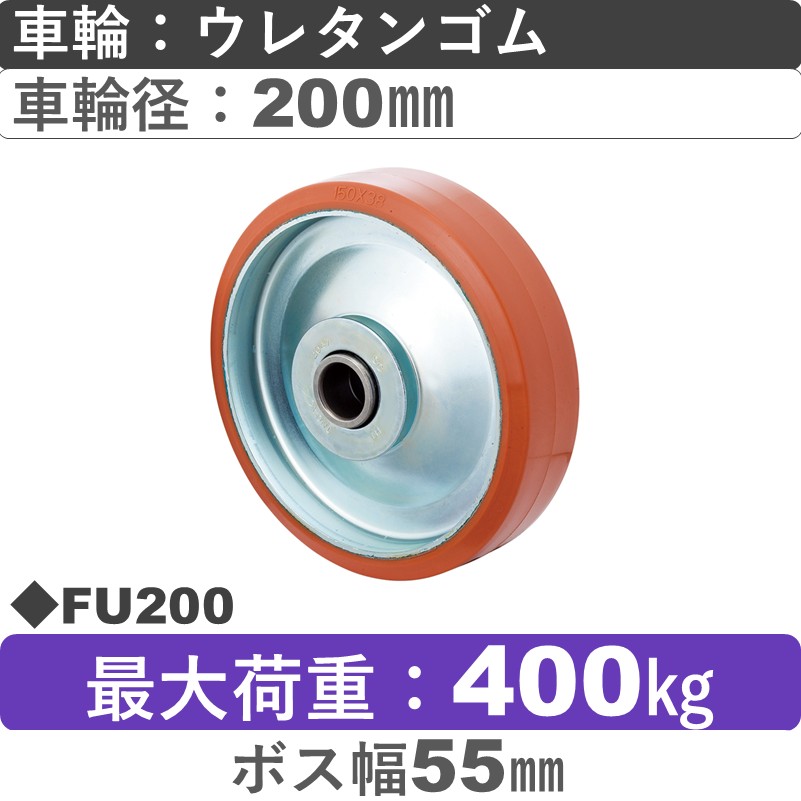 FU200 岡本工機 車輪 ウレタン車輪200㎜