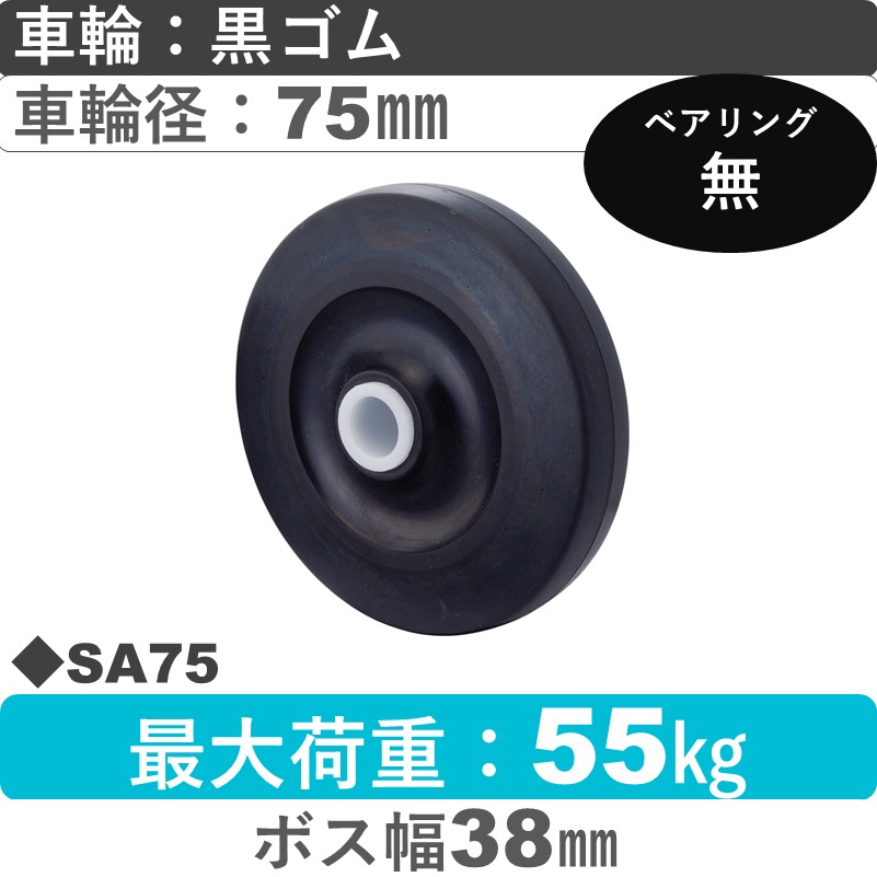 SA75 岡本工機 車輪 ゴム車輪75㎜