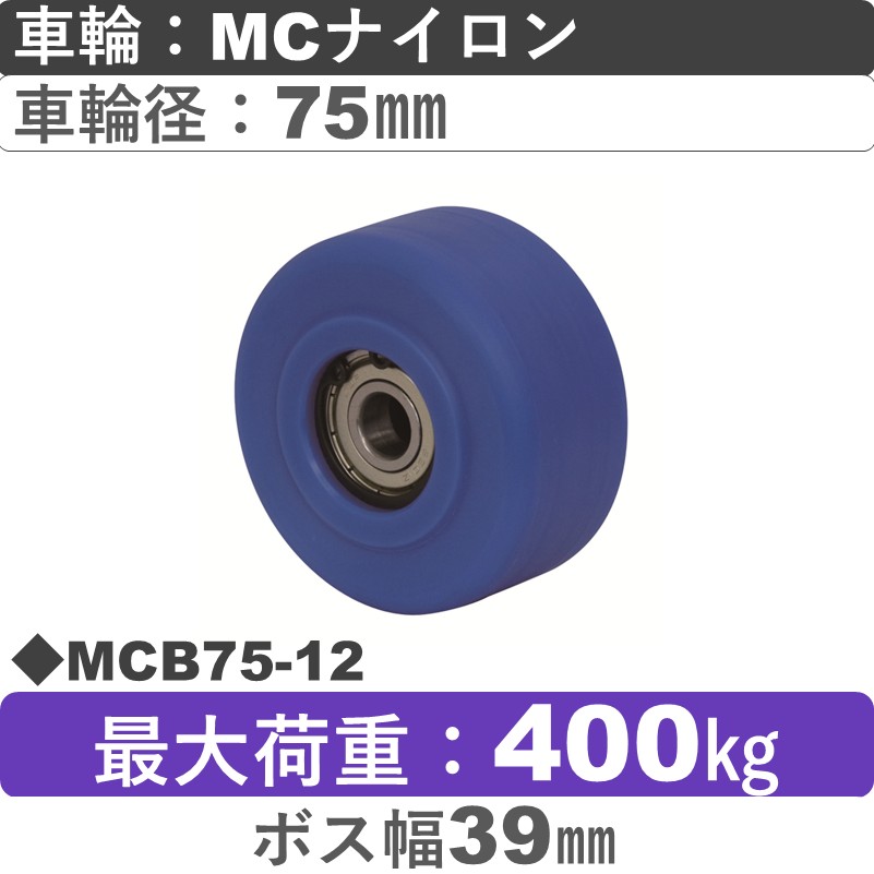MCB75-12 岡本工機 車輪 MCナイロン車輪75㎜