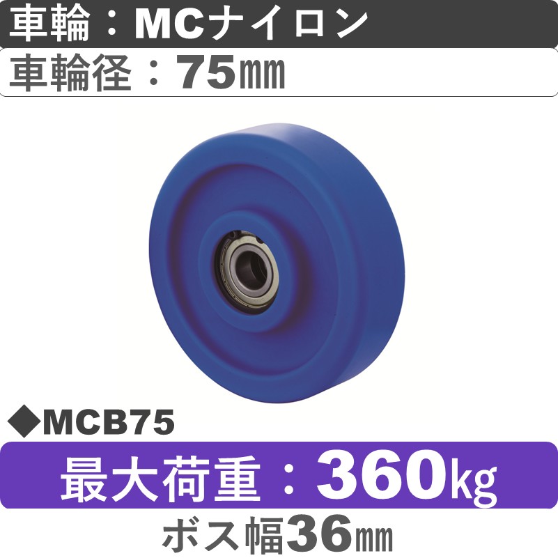 MCB75 岡本工機 車輪 MCナイロン車輪75㎜