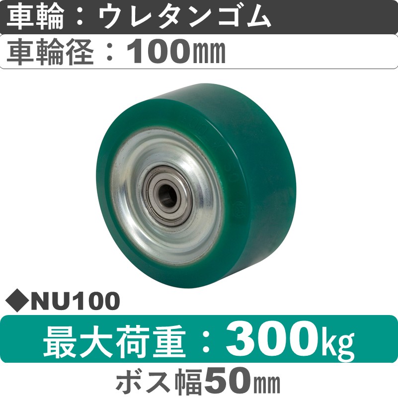 NU100 岡本工機 車輪 ウレタン車輪100㎜