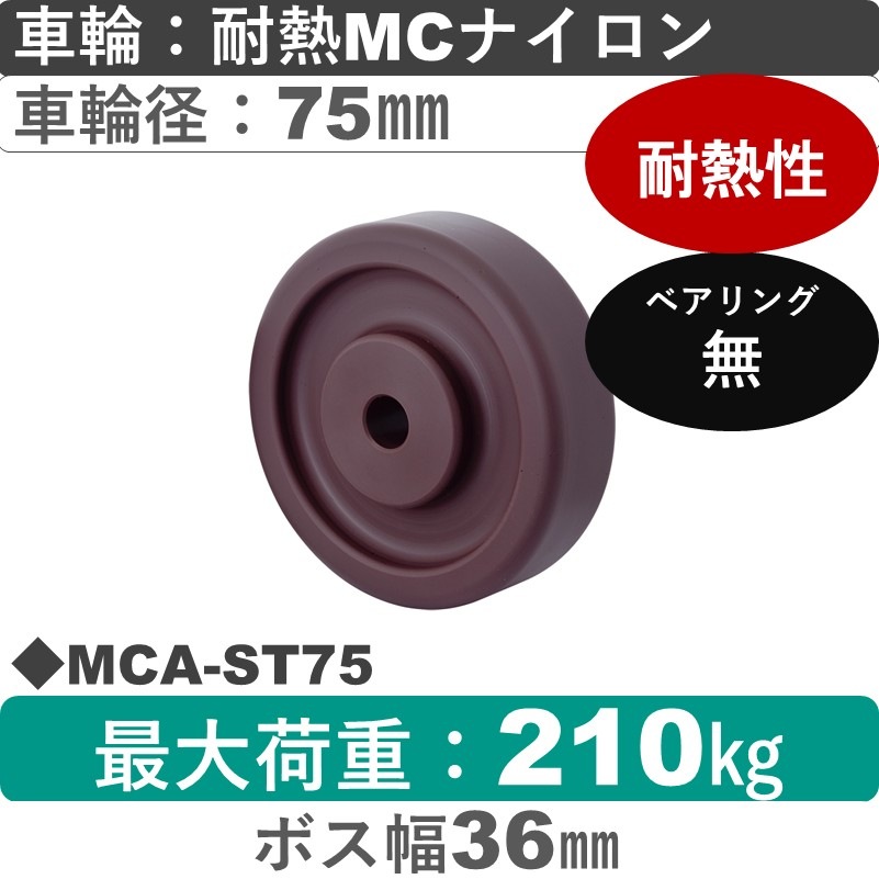 MCA-ST75 岡本工機 車輪 耐熱MCナイロン車輪75㎜