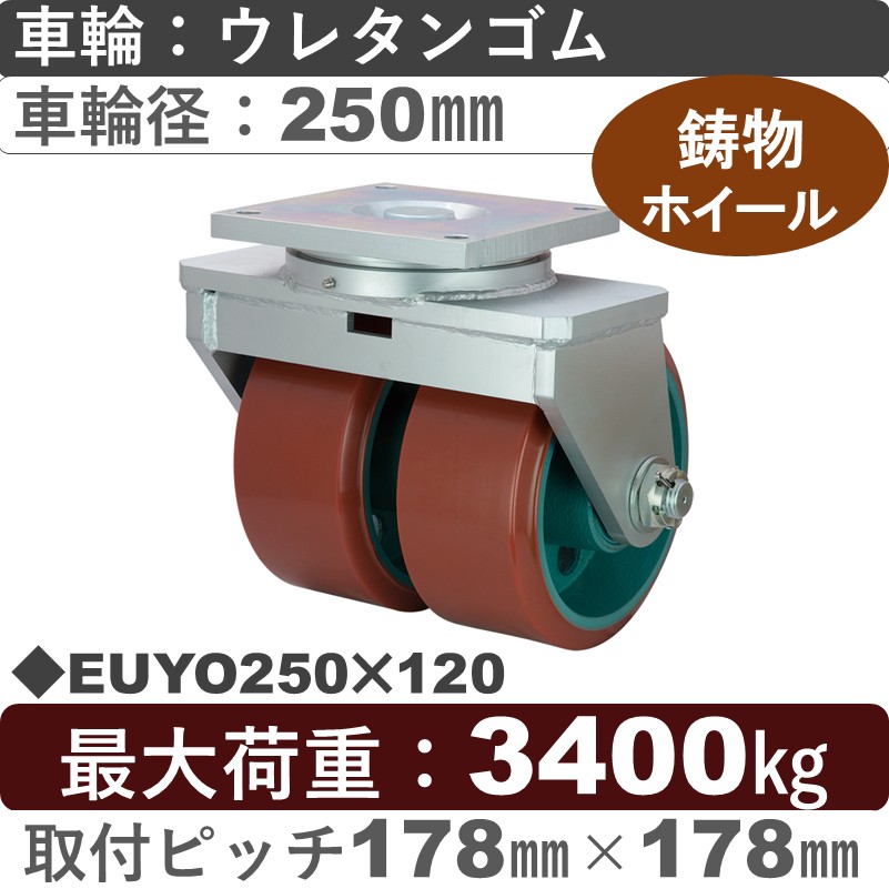 EUYO250×120 岡本工機 自在金具 ウレタン車輪250㎜