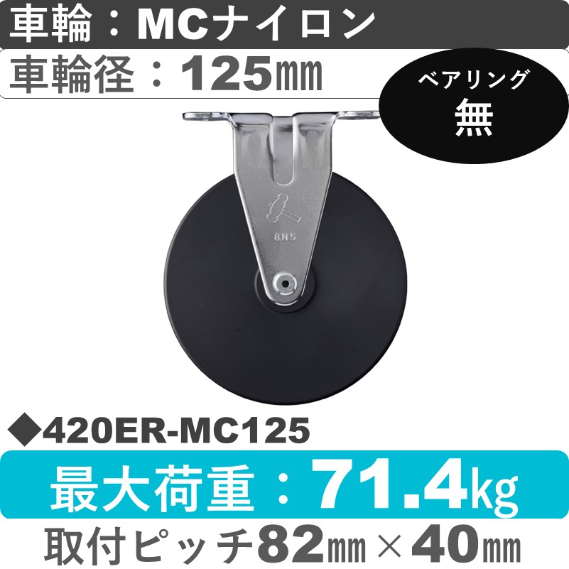 420ER-MC125 ハンマーキャスター  固定金具 MCナイロン車125㎜