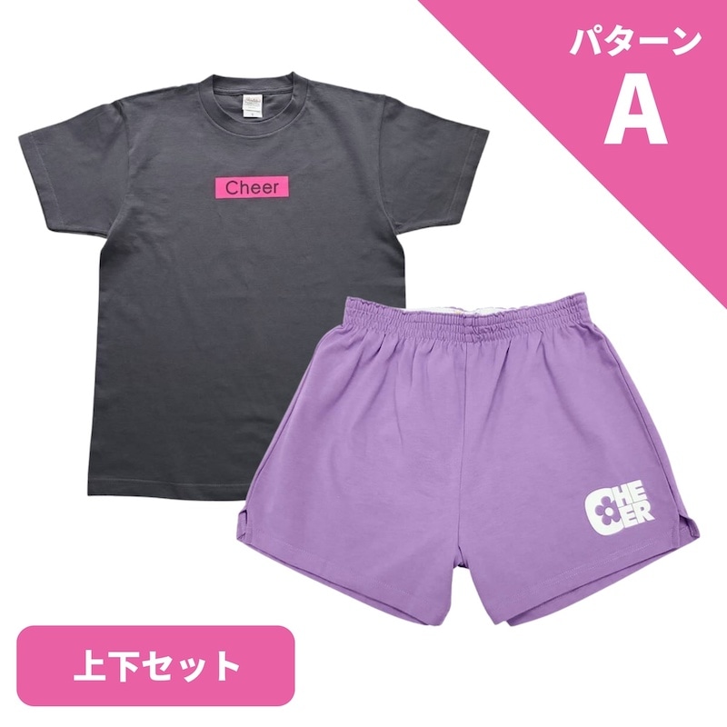 チアパン チアTシャツ お得な上下セット 6色の組み合わせから選べる 練習着 チアリーディング チアダンス キッズ ジュニア レディース 大人 子供 応援衣装 エイティズ