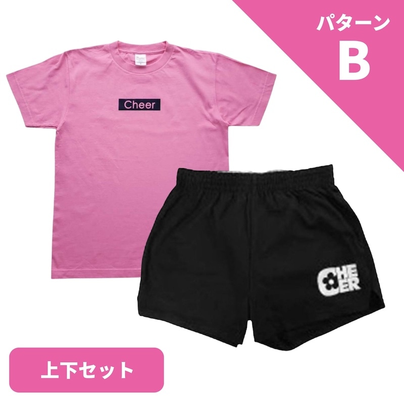チアパン チアTシャツ お得な上下セット 6色の組み合わせから選べる 練習着 チアリーディング チアダンス キッズ ジュニア レディース 大人 子供 応援衣装 エイティズ