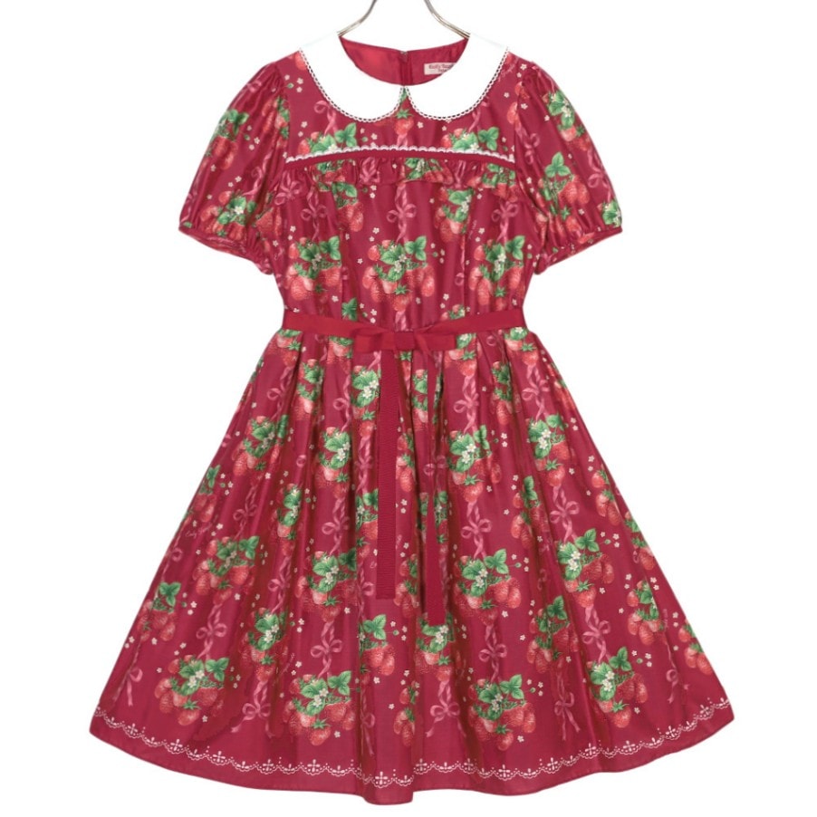 エミキュ Strawberry Ribbon treeハイウエストワンピース