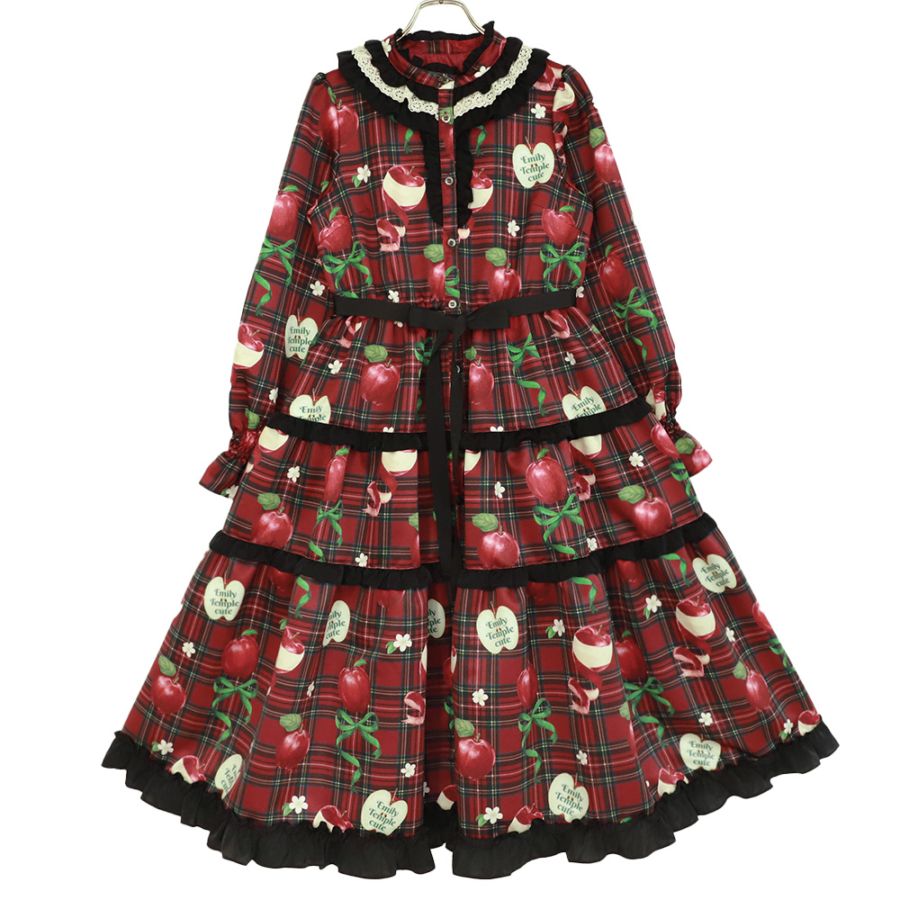 タータンRibbonAppleドレス(Tartan Ribbon Apple long dress) | ONE