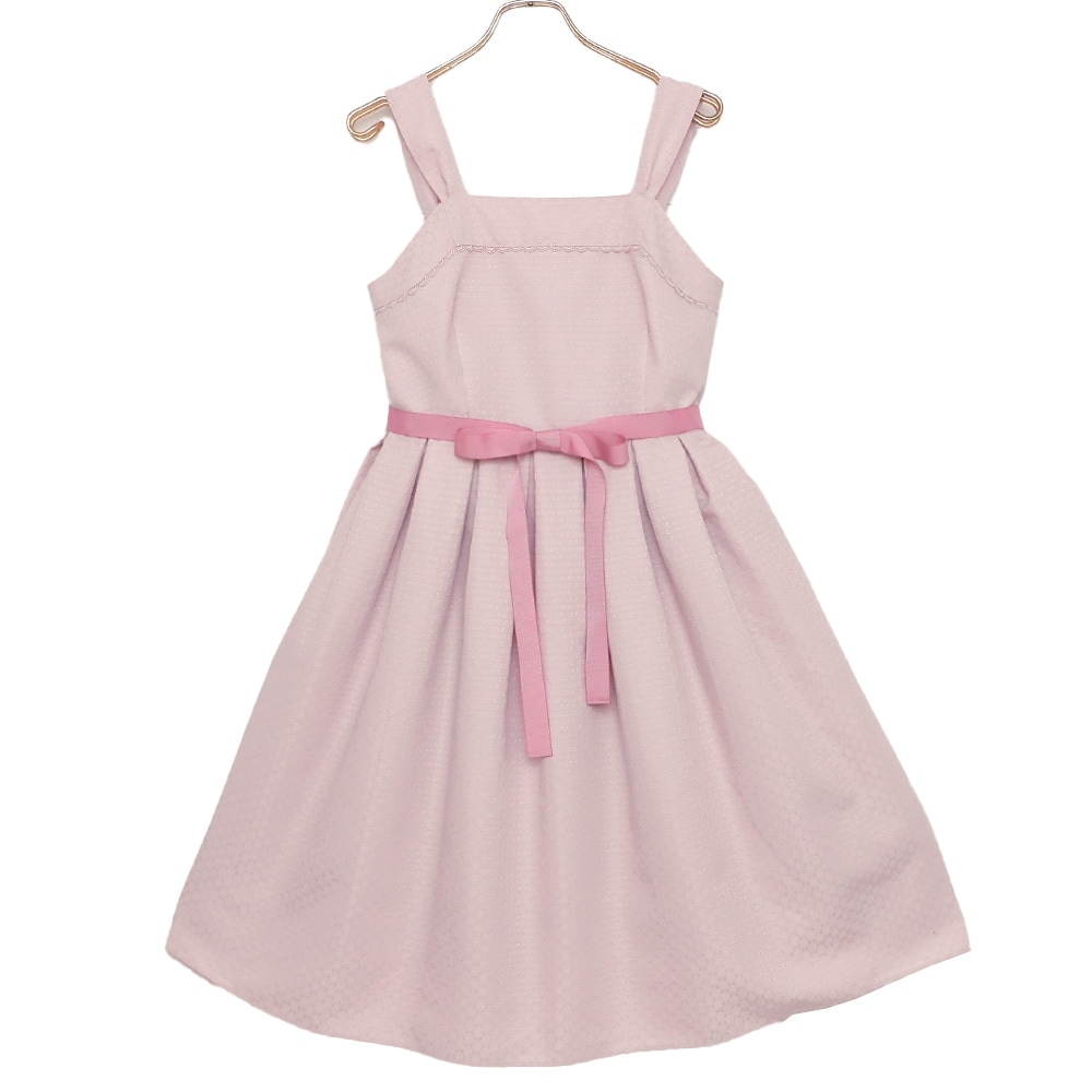 ��ܥ󥸥㥬���ɥ���ߥ�������ԡ��� (Ribbon jacquard camisole dress)