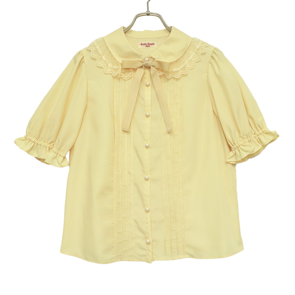 �����졼�����顼��ܥ�֥饦�� (logolacecollar ribbon blouse)