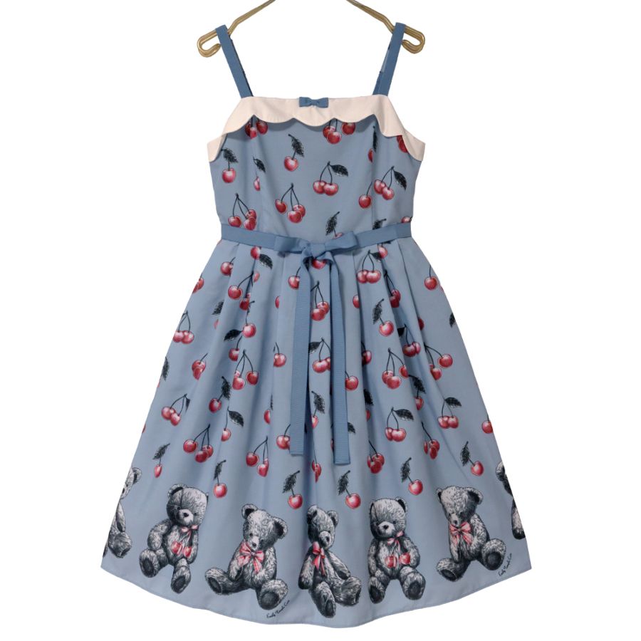Reservation】Cherry Teddyキャミソールワンピース (Cherry Teddy