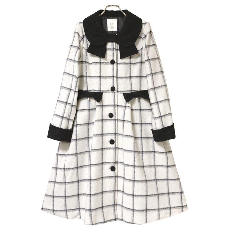 Reservation】リボンカラーロングコート(ribbon collar long coat