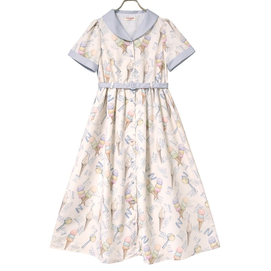 Emily Temple Cute アイスクリーム柄ワンピース Vintage Ice Creamロングワンピース(Vintage Ice Cream dress) | ONE