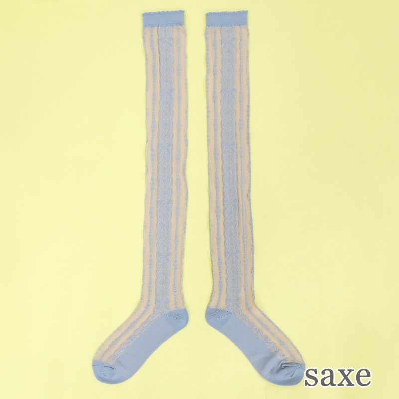 ȥ饤ץ졼ˡå (Stripe lace knee Socks)