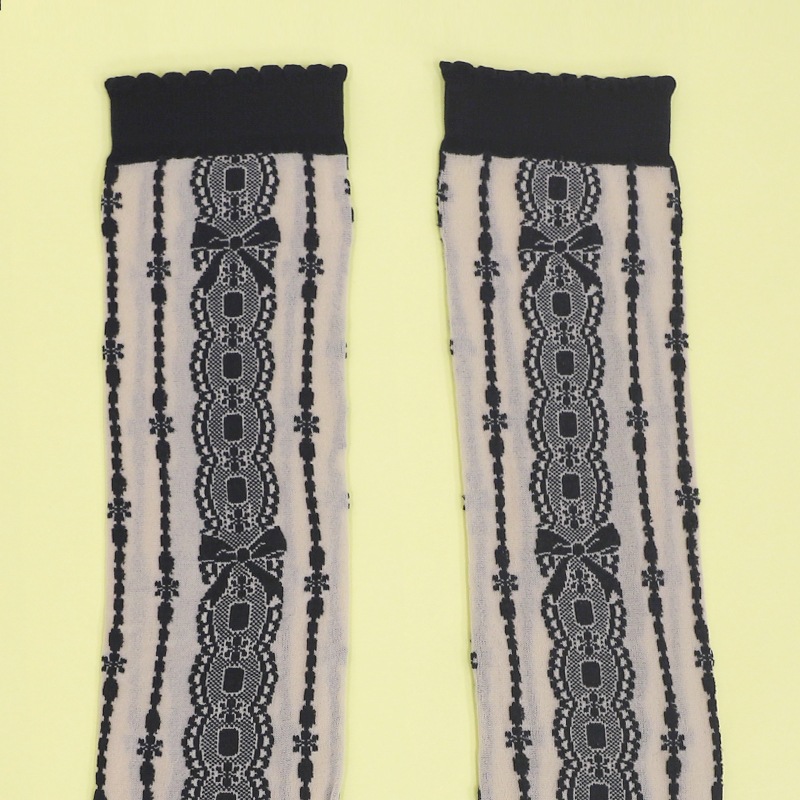 ȥ饤ץ졼ˡå (Stripe lace knee Socks)