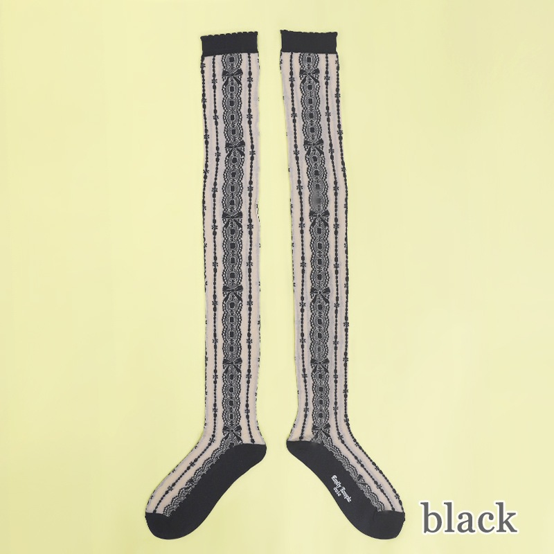 ȥ饤ץ졼ˡå (Stripe lace knee Socks)