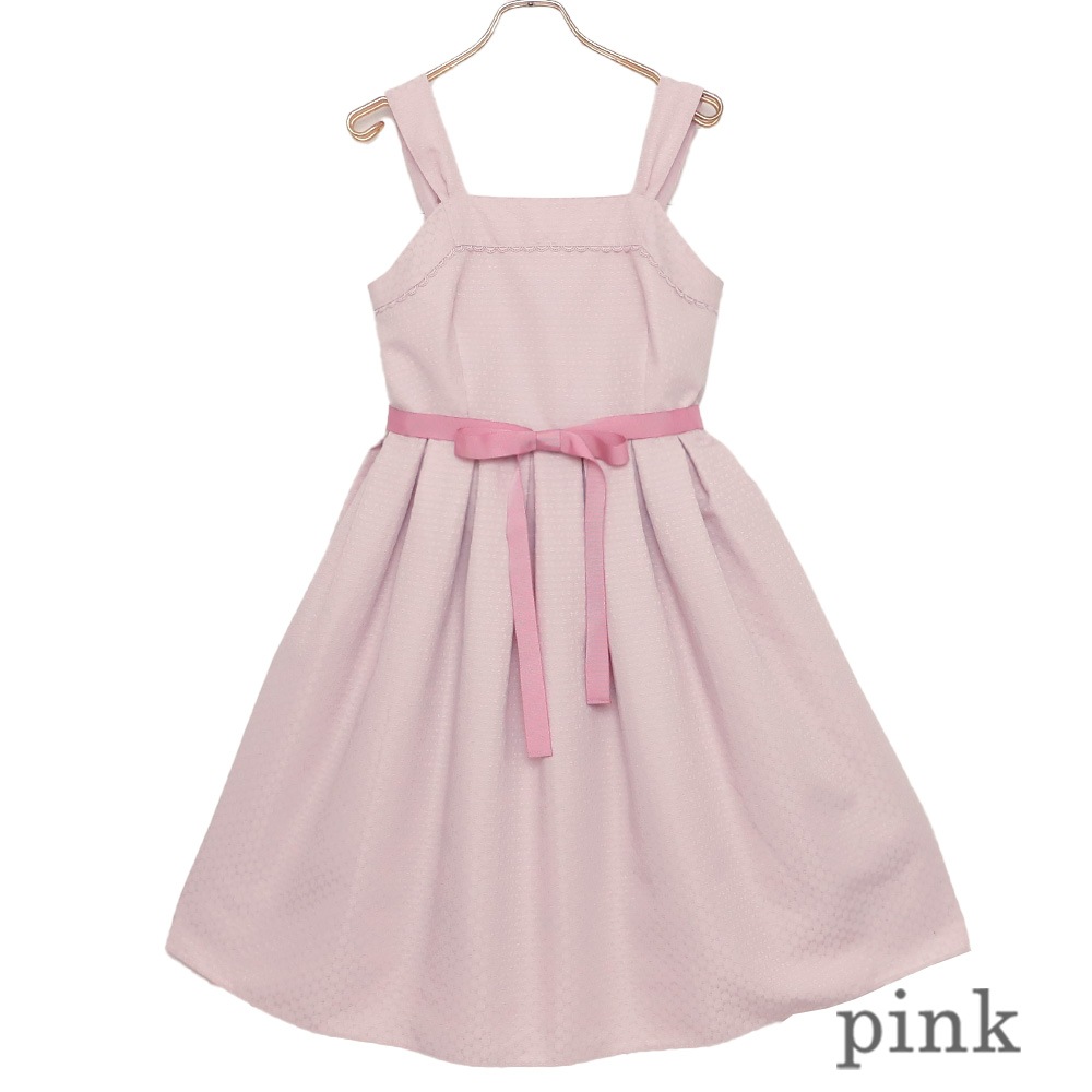 ��ܥ󥸥㥬���ɥ���ߥ�������ԡ��� (Ribbon jacquard camisole dress)