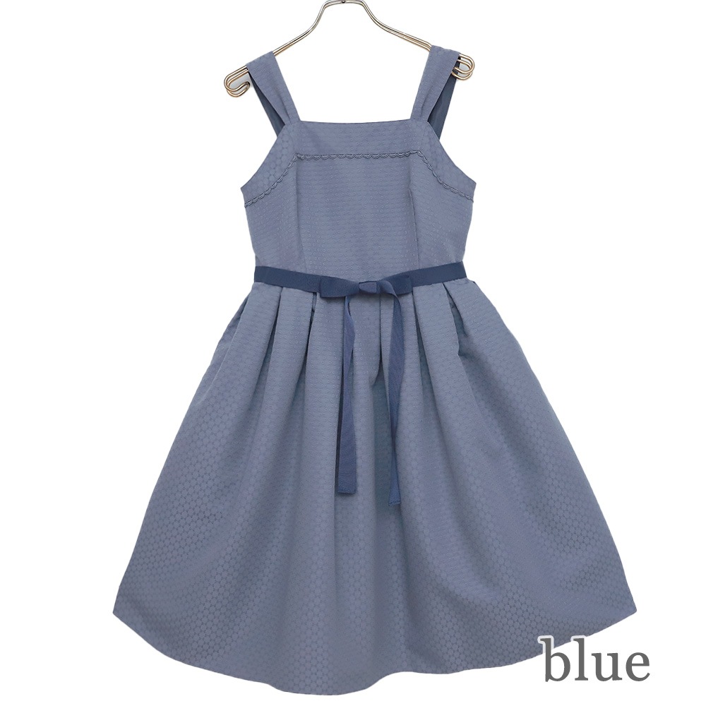 ��ܥ󥸥㥬���ɥ���ߥ�������ԡ��� (Ribbon jacquard camisole dress)