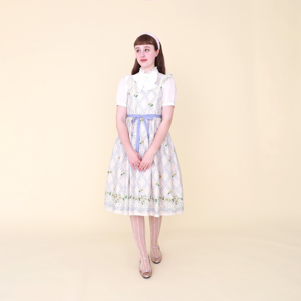 �������졼���ޡ�����åȥ���ߥ�������ԡ���(cross lace Marguerite dress)