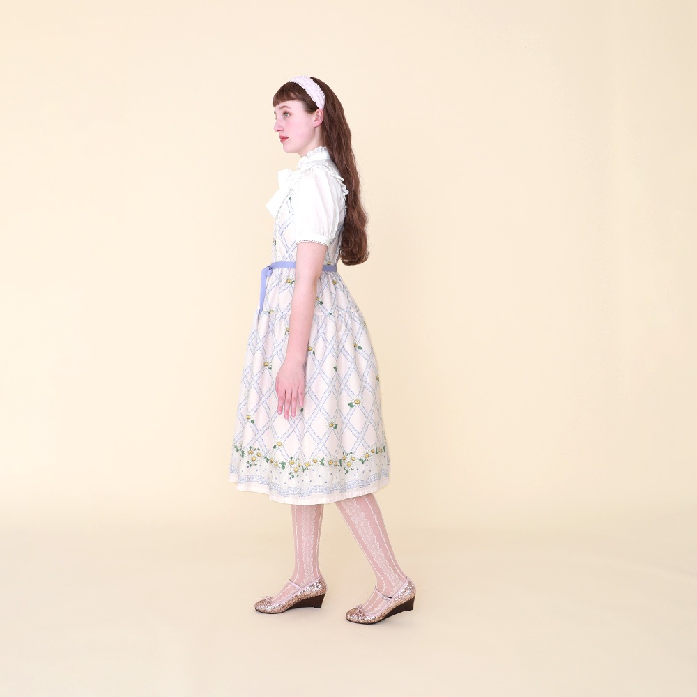 �������졼���ޡ�����åȥ���ߥ�������ԡ���(cross lace Marguerite dress)