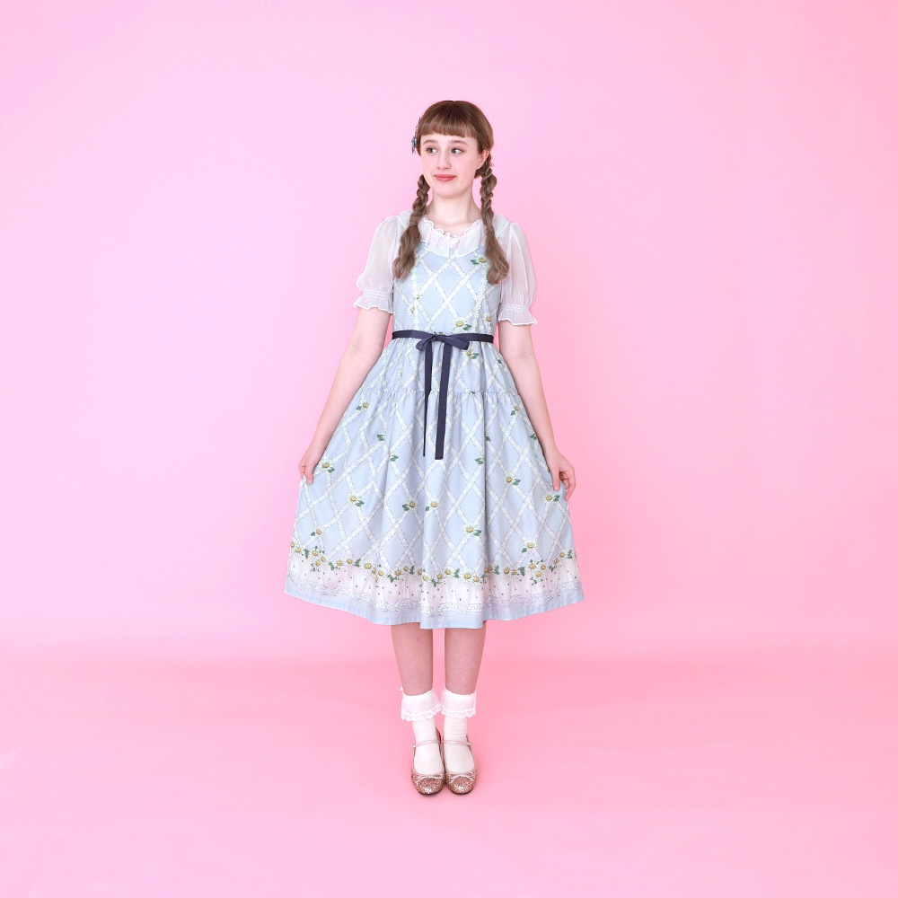 �������졼���ޡ�����åȥ���ߥ�������ԡ���(cross lace Marguerite dress)