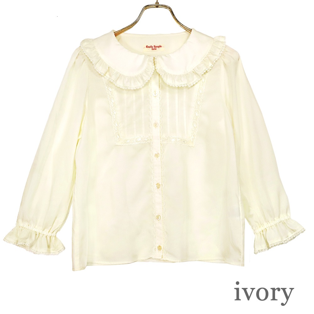���������ԥ󥿥å��졼���֥饦�� (square pintuck lace blouse)