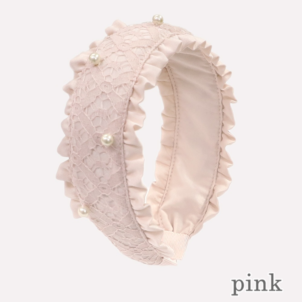 եѡ졼塼 (frill pearl lace headband)