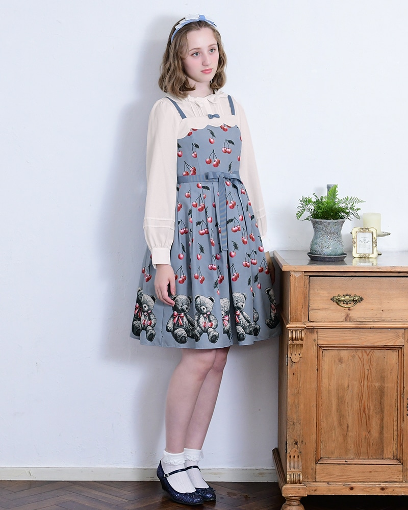 Reservation】Cherry Teddyキャミソールワンピース (Cherry Teddy