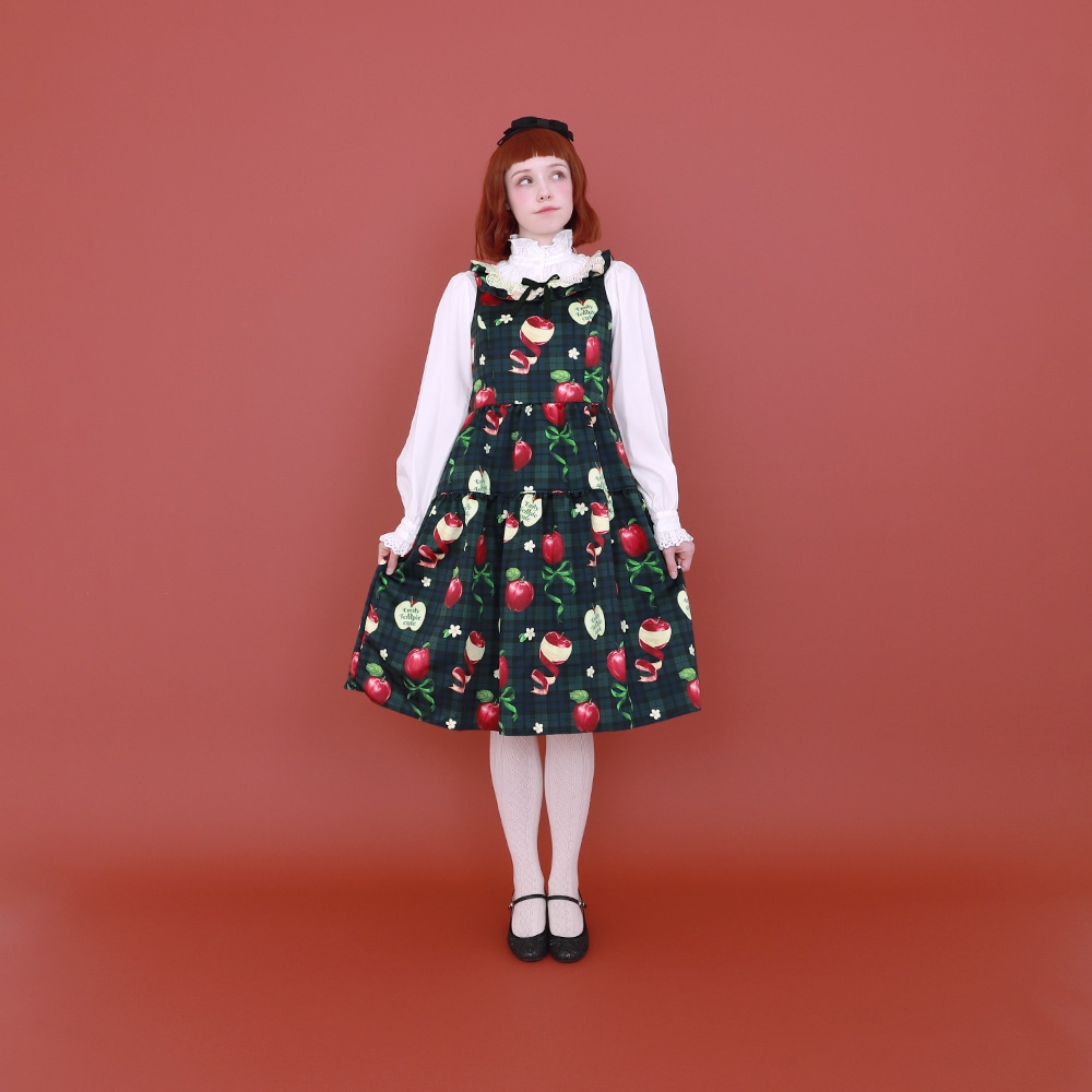 Reservation】タータンRibbonAppleノースリーブワンピース (Tartan