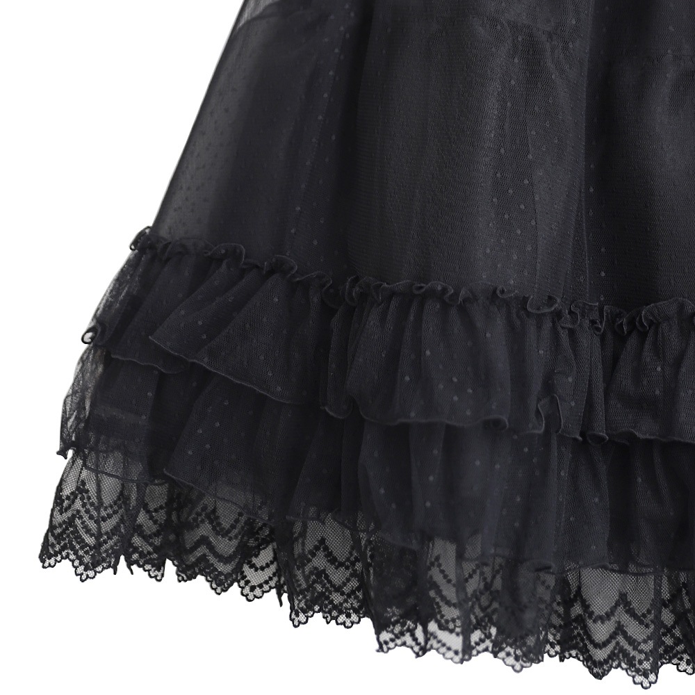 ɥåȥ塼󥰥ڥ (Dot tulle long lace petticoat)