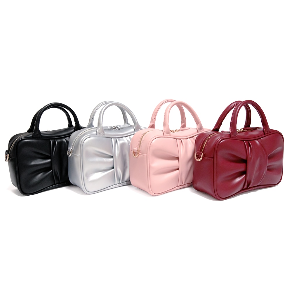 Emily Temple cute リボンハンドバッグ　シルバー miniリボンBag (mini Ribbon Bag ) | BAG / POUCH (バッグ / ポーチ
