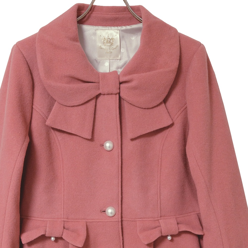 ��Reservation�ۥ�ܥ󥫥顼���󥰥�����(ribbon collar long coat)