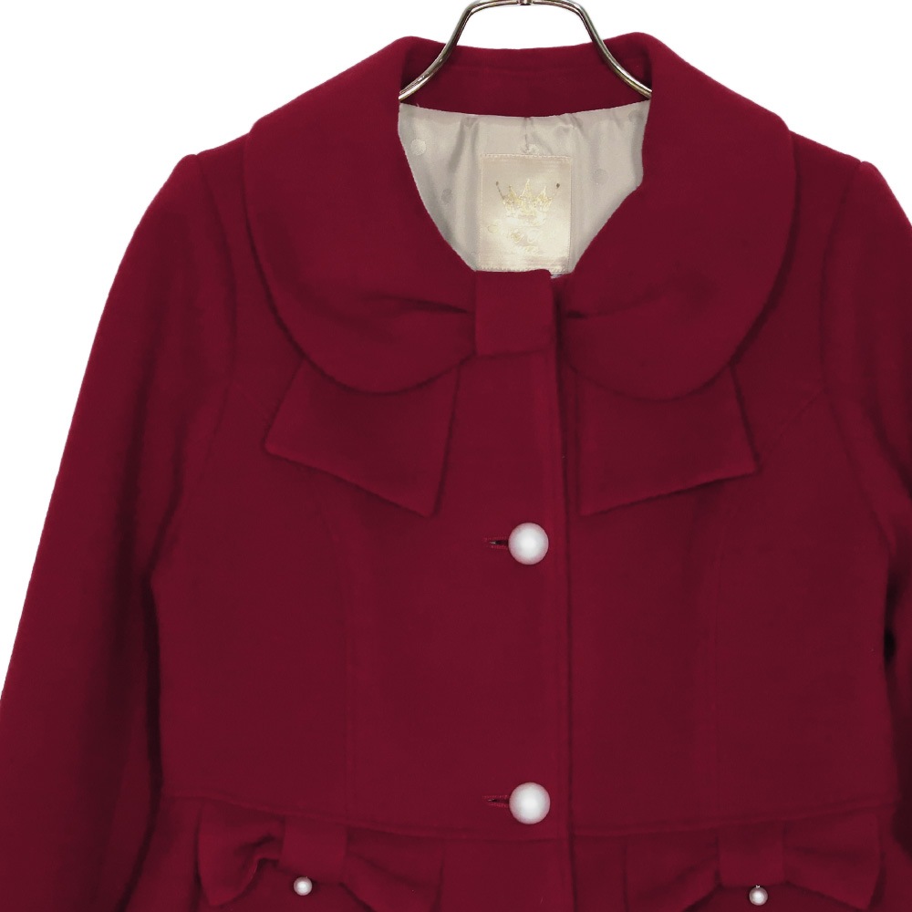 ��Reservation�ۥ�ܥ󥫥顼���󥰥�����(ribbon collar long coat)
