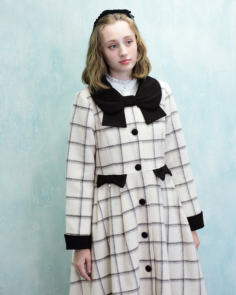 ��Reservation�ۥ�ܥ󥫥顼���󥰥�����(ribbon collar long coat)