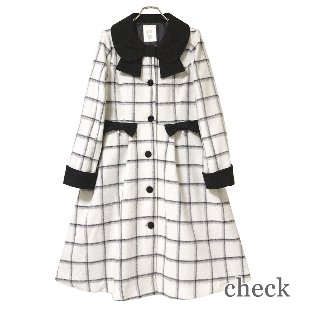 ��Reservation�ۥ�ܥ󥫥顼���󥰥�����(ribbon collar long coat)