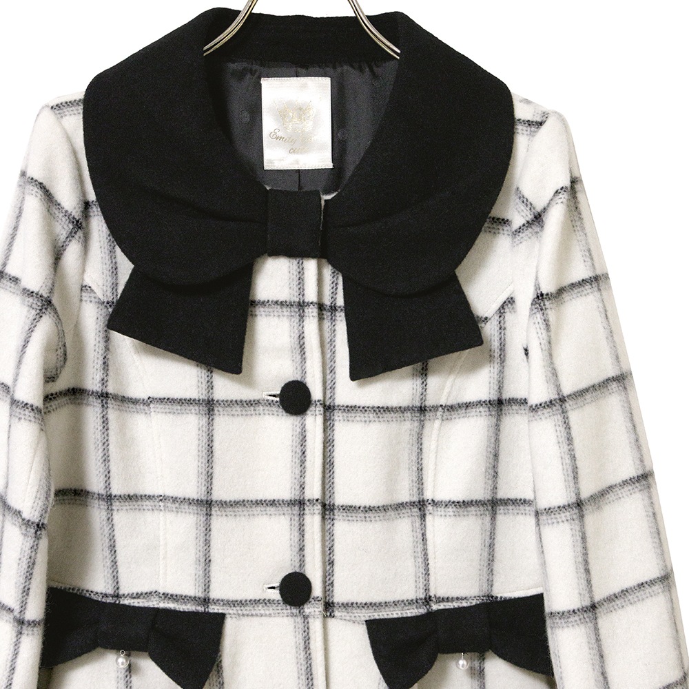 ��Reservation�ۥ�ܥ󥫥顼���󥰥�����(ribbon collar long coat)