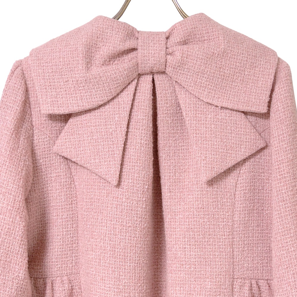 ��Reservation�ۥХå���ܥ�ĥ����ɥ�����(back ribbon tweed coat)