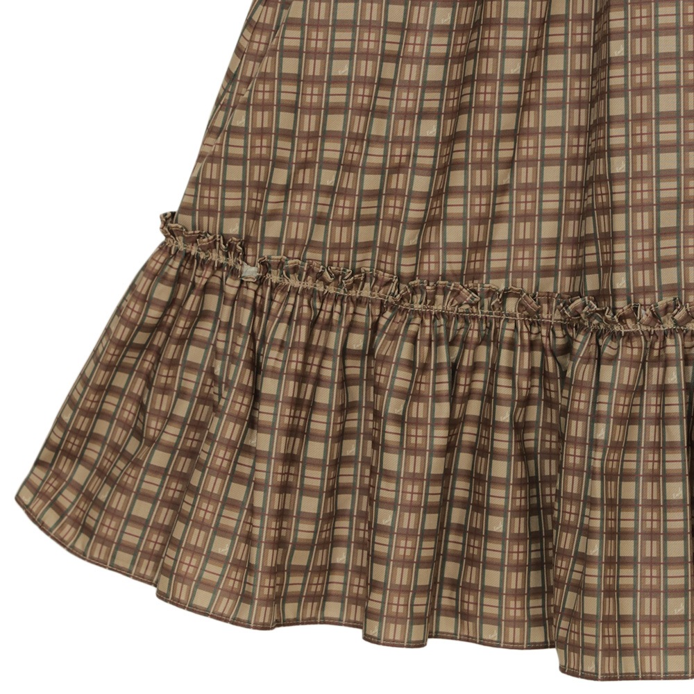 ������ɥ��顼�ե�륿��������ԡ��� (standcollar frill tartan dress)